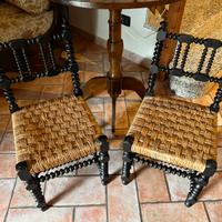 Coppia antiche sedie da camino