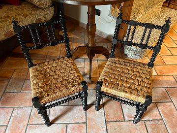 Coppia antiche sedie da camino