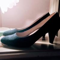 scarpe blu con tacco mai usate