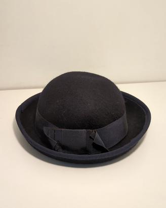 Cappello bombetta vintage da bambina – blu scuro