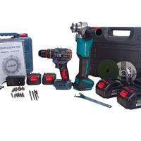 Smerigliatrice angolare a batteria+Trapano 
