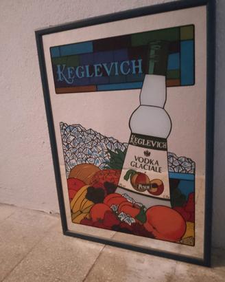 Quadro Specchio Locandina Vodka Glaciale Keglevich
