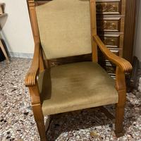 Poltrone da camera in velluto legno