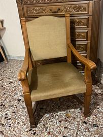 Poltrone da camera in velluto legno