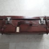 valigia baule in pelle vintage da viaggio