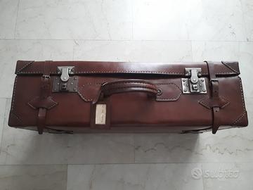 valigia baule in pelle vintage da viaggio