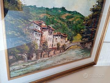 QUADRO OPERA ARTISTA MANTEGANI OLIO SU TELA 50X70