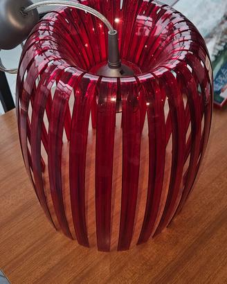 lampadario in plexiglass rosso 