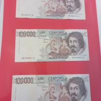 3 banconote da centomila 100000  lire