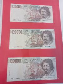 3 banconote da centomila 100000  lire