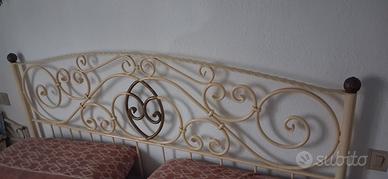 spalliera letto matrimonial in ferro batuto a mano