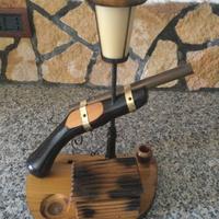 Lampada da tavolo con set da fumo di Aldo Tura