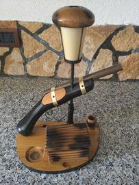 Lampada da tavolo con set da fumo di Aldo Tura