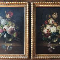 Coppia dipinti O.Campagnari (vaso con fiori)