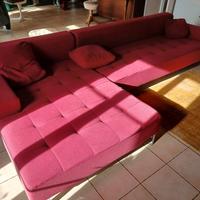 ZANOTTA Divano ALFA in Lana pettinata rossa