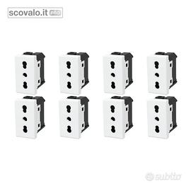 8 x Presa Bipasso 16A Compatibile Bticino Matix