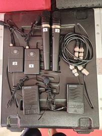SET 4 MICROFONI LAVALIER CON FLIGHT CASE