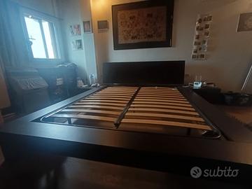 letto matrimoniale color wengé 160x 190 cm