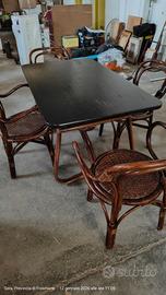 Tavolo rattan allungabile con 4 sedie
