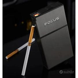 Portasigarette in Metallo con Accendino Antivento