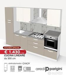 -Cucina moderna L.300cm-Elettrodomestici inclusi