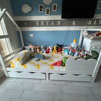 Lettino con cassetti e materasso incluso