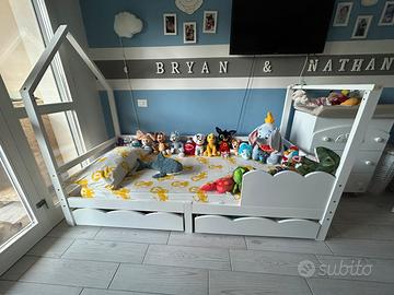 Lettino con cassetti e materasso incluso