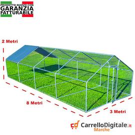 Recinto per Galline 3x8m x 2mH-24mq - azzurro