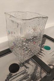 Vaso quadrato con murrine