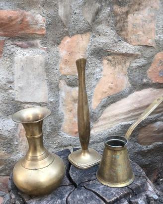 Set 3 Pezzi in Ottone Vintage