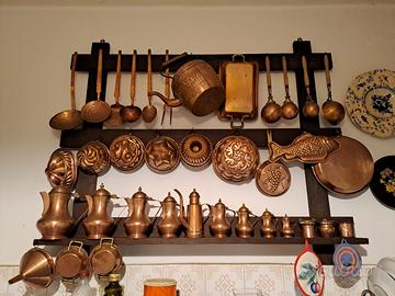 set utensili da cucina in rame