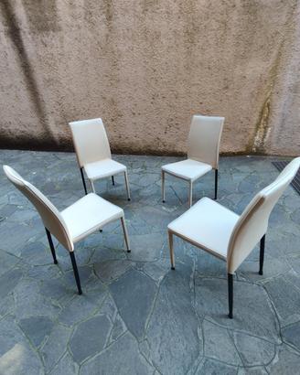 4 sedie in metallo e sintetico 
