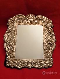 Grande specchio argento da tavolo cm 36x39, - Collezionismo In vendita a  Roma
