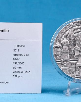 Palau 2012 - 10 $ - 2oz Ag - Cremlino Mosca AF