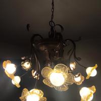 lampadario 12 luci in vetro soffiato 