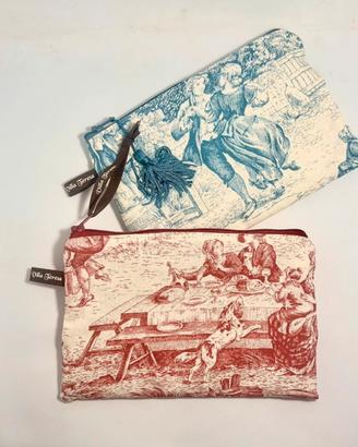 Pochette toile de jouy