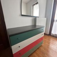 Letto a castello con armadio e cassettiere
