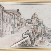 Quadro/bassorilievo in argento 996 Castellani