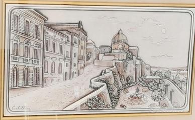 Quadro/bassorilievo in argento 996 Castellani