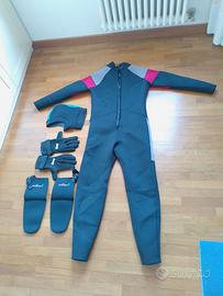 Tuta da sub blue ocean + cappuccio stivali guanti