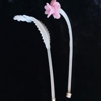 Fiore e foglia  in vetro di Murano vintage