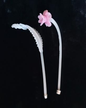 Fiore e foglia  in vetro di Murano vintage