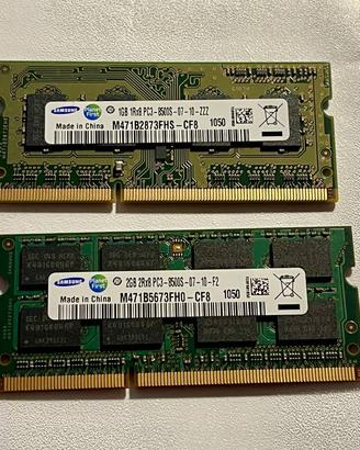 RAM SAMSUNG 2Rx8 PC3-8500S-07-10-F2 per portatile