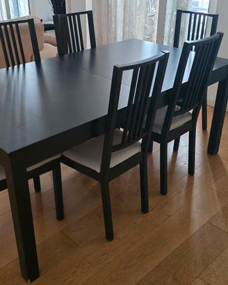 Tavolo allungabile IN LEGNO e 6 sedie
