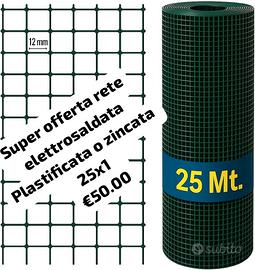 Rete recinzione rotolo 25 MT altezza 1 MT metallo