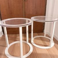2 Tavolini in ferro e plexiglass