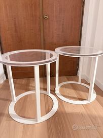 2 Tavolini in ferro e plexiglass