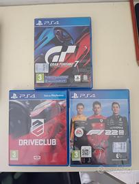 giochi ps4 driveclub , f1 22 e gt7 