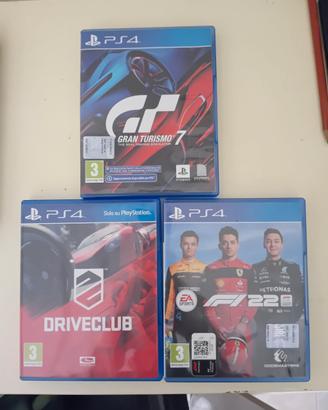 giochi ps4 driveclub , f1 22 e gt7 