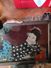 dipinto cinese su vetro 